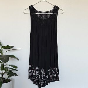 Ecote Black Mini Dress with Pink and White Accents